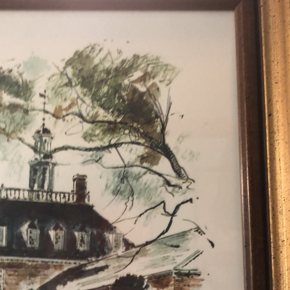 Colonial Williamsburg souvenir of Governor’s Palace/print/ wood framed/glass - Picture 7 of 15